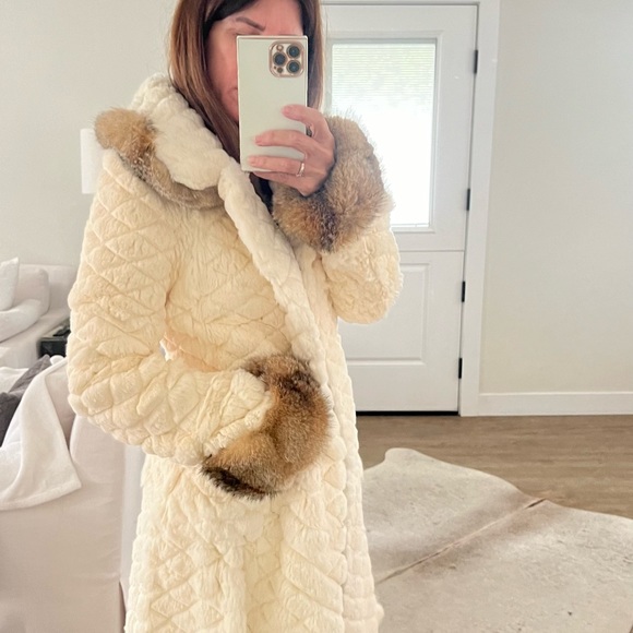 Midi Rabbit fur coat - Picture 5 of 9